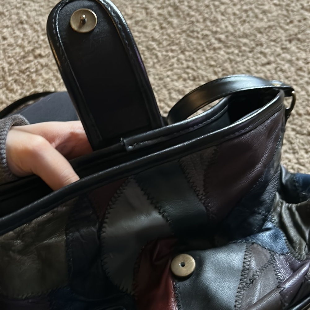 Vtg Multicolor Patchwork Purse - image 5